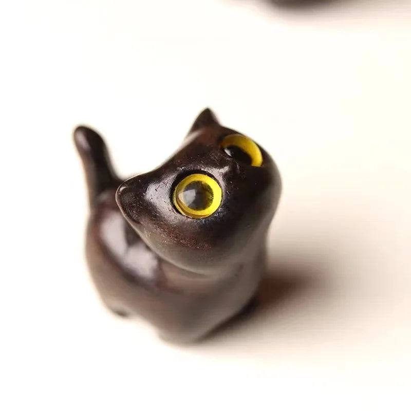 Gatito de Madera Retro 🐾✨ - Figura Artesanal para Decoración Vintage