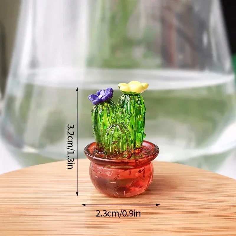 Mini Cactus Retro 🏜️✨ - Decoración de Escritorio Vintage para Hogar o Auto