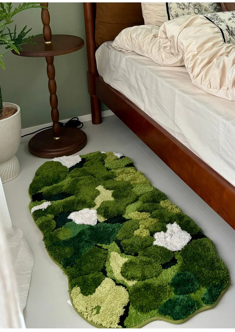 Alfombra Musgo Retro 🌿✨ - Suave y Antideslizante para Baño o Dormitorio