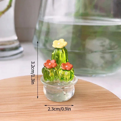 Mini Cactus Retro 🏜️✨ - Decoración de Escritorio Vintage para Hogar o Auto