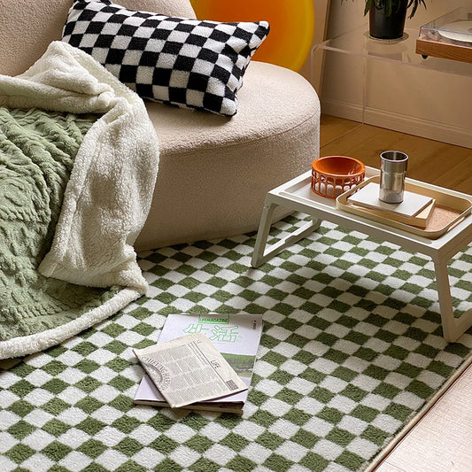 Alfombra Japonesa Retro a Cuadros 🏮 - Personalizable para Salón o Dormitorio