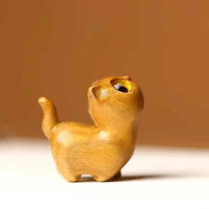 Gatito de Madera Retro 🐾✨ - Figura Artesanal para Decoración Vintage