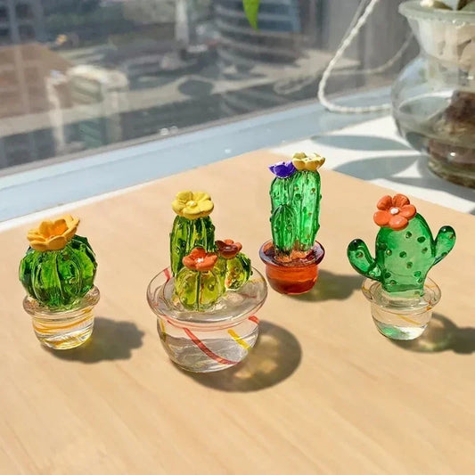 Mini Cactus Retro 🏜️✨ - Decoración de Escritorio Vintage para Hogar o Auto
