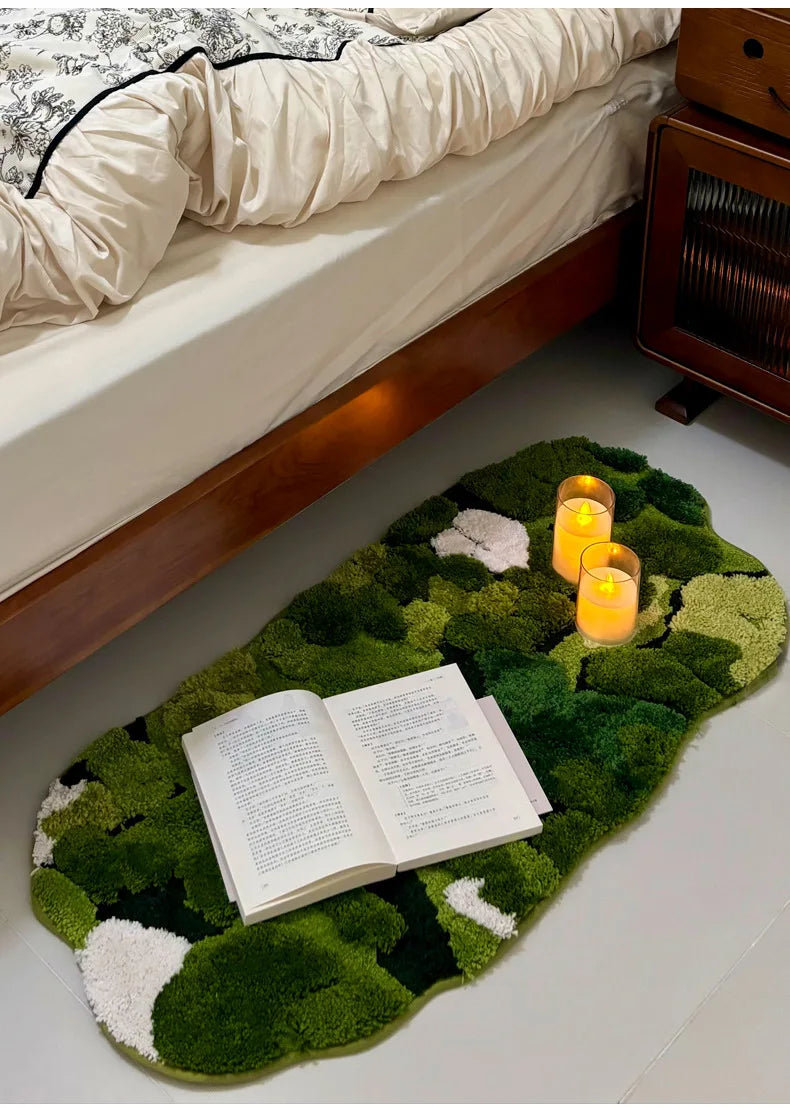 Alfombra Musgo Retro 🌿✨ - Suave y Antideslizante para Baño o Dormitorio