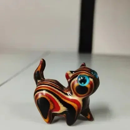 Gatito de Madera Retro 🐾✨ - Figura Artesanal para Decoración Vintage
