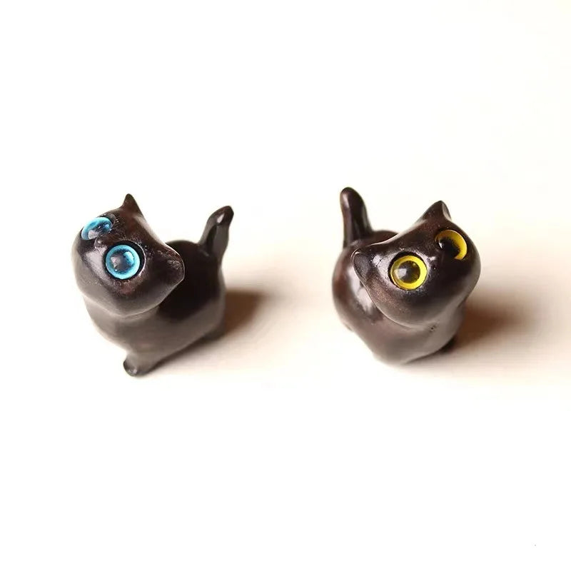 Gatito de Madera Retro 🐾✨ - Figura Artesanal para Decoración Vintage