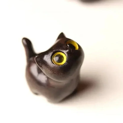 Gatito de Madera Retro 🐾✨ - Figura Artesanal para Decoración Vintage