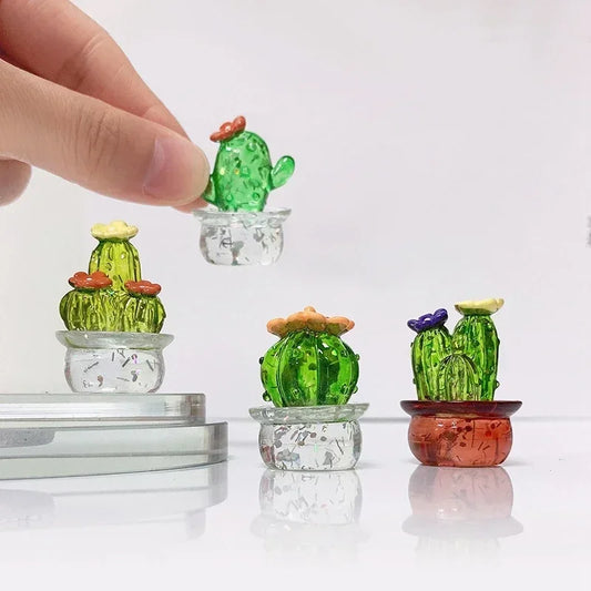 Mini Cactus Retro 🏜️✨ - Decoración de Escritorio Vintage para Hogar o Auto
