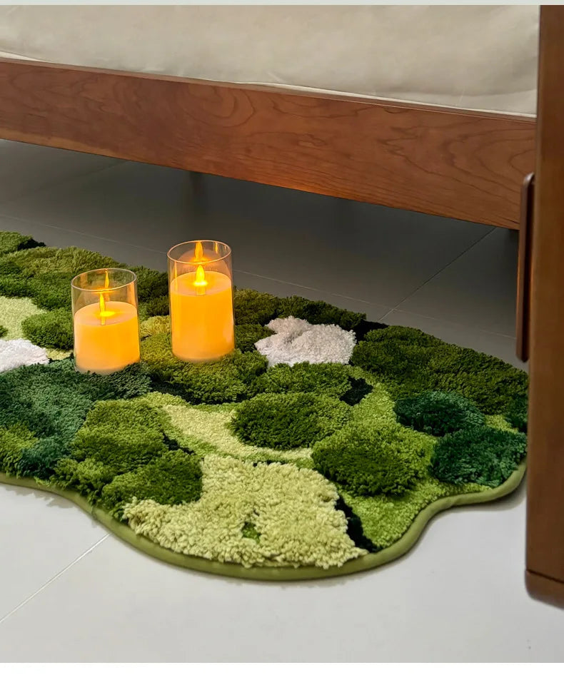 Alfombra Musgo Retro 🌿✨ - Suave y Antideslizante para Baño o Dormitorio