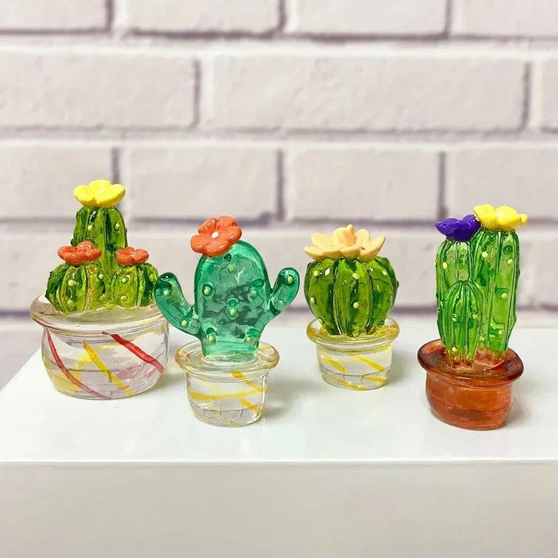 Mini Cactus Retro 🏜️✨ - Decoración de Escritorio Vintage para Hogar o Auto