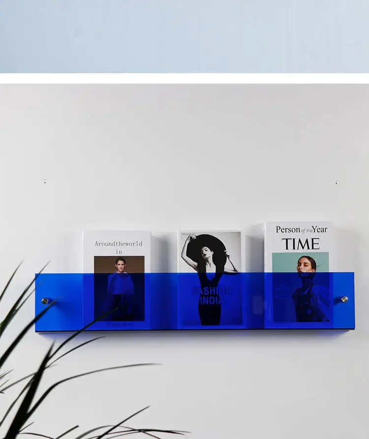 Estante Flotante Retro Acrílico Transparente 🌈 - Para Revistas, Discos y Libros
