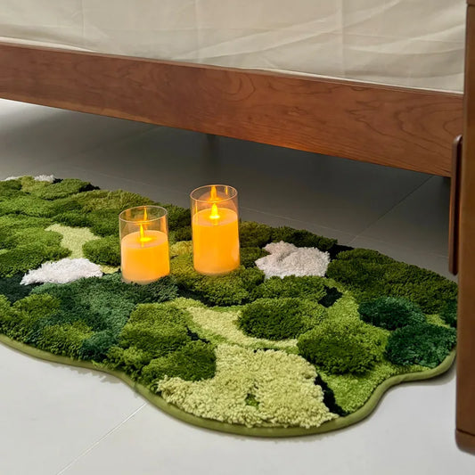 Alfombra Musgo Retro 🌿✨ - Suave y Antideslizante para Baño o Dormitorio