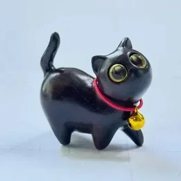 Gatito de Madera Retro 🐾✨ - Figura Artesanal para Decoración Vintage