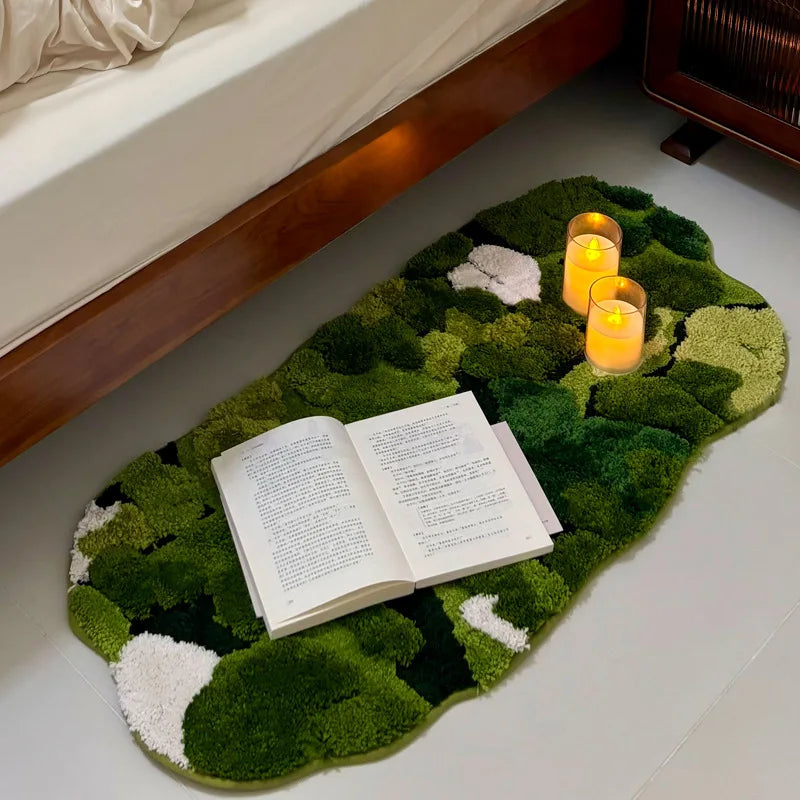 Alfombra Musgo Retro 🌿✨ - Suave y Antideslizante para Baño o Dormitorio
